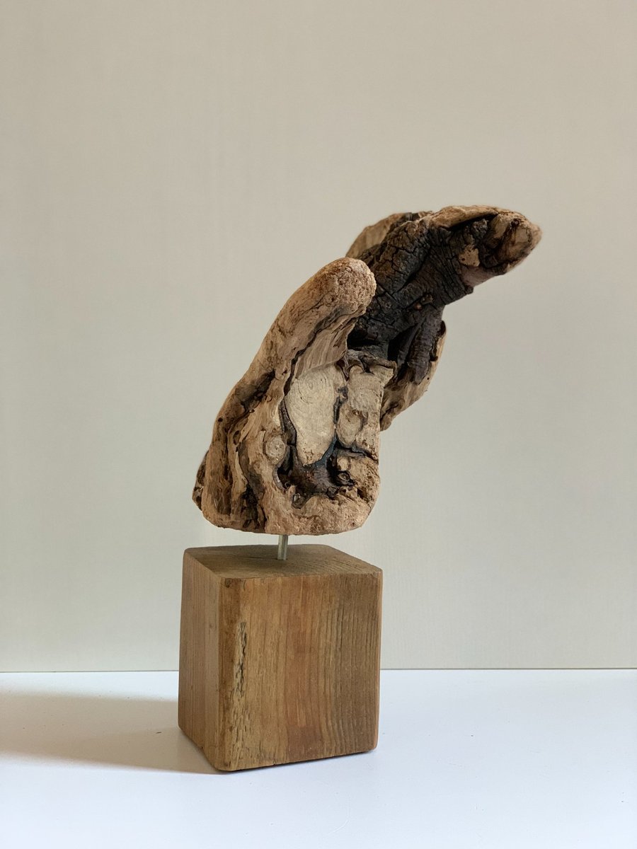 Handmade Unique Driftwood Sculpture  Modern Abstract Original Coastal Decor 