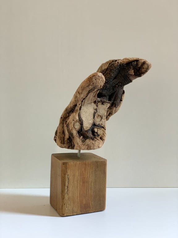 Handmade Unique Driftwood Sculpture  Modern Abstract Original Coastal Decor 