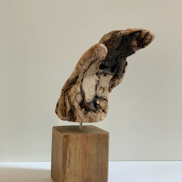 Handmade Unique Driftwood Sculpture  Modern Abstract Original Coastal Decor 