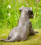 Lying Mixed Breed Rescue Dog Statue Large Bronze Resin Garden Sculpture - Image 5