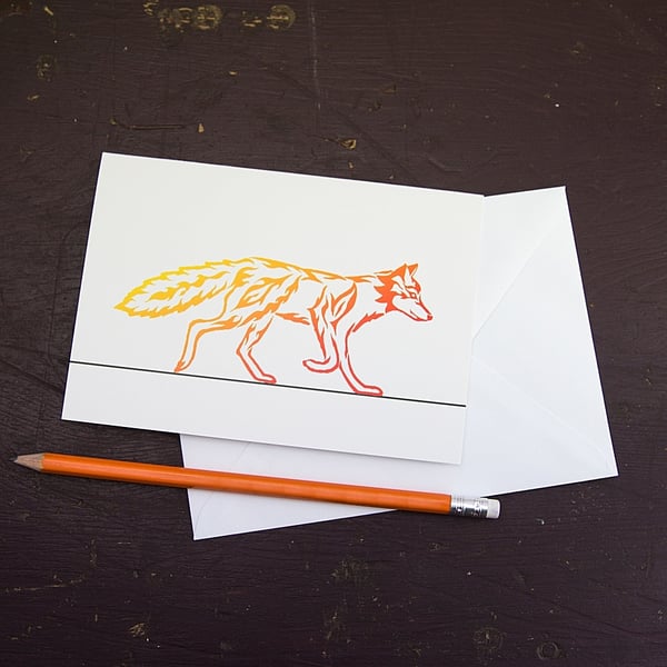 Fire Fox Greetings Card
