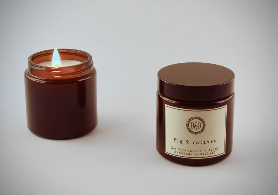  Eco soya scented candle - Fig & Vetiver 120 ml