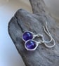 Amethyst Drop Earrings, Sterling Silver, February Birthstone - Image 5
