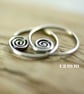 Spiral Sleeper Earrings Silver Hoops 14 mm or 12 mm - Image 9