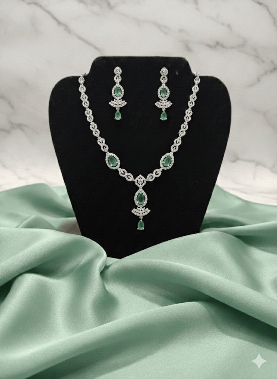 Ocean Green and Silver Jewellery Set 
