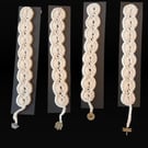 Set of 4 Hand-Crocheted Cotton Blend Bookmarks with Charm Tassels – Eco-Friendly