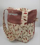 Cream leaf embroidered tote bag with pockets.  - Image 5