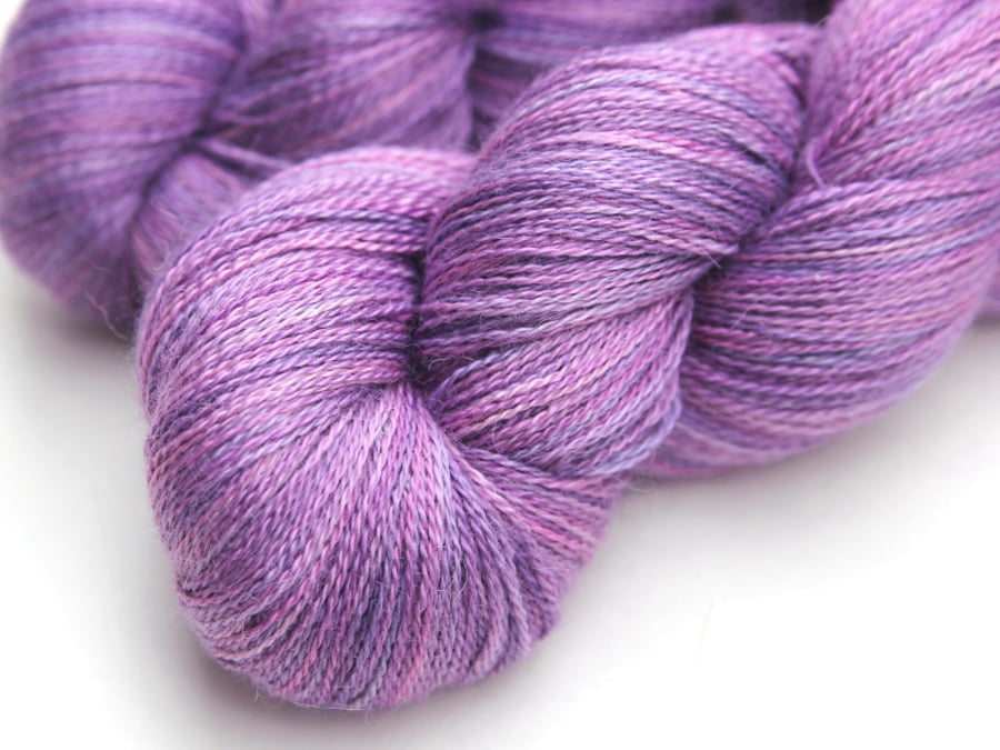 SALE: Lilacs - Silky baby alpaca laceweight yarn