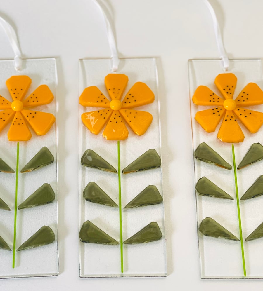 Retro style  - fused glass hanging decoration. 