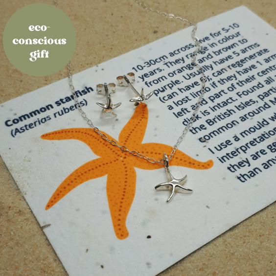 Starfish set pendant and studs