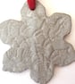 Christmas decoration, ceramic snowflake, ceramic hanger, handmade decoration - Image 3