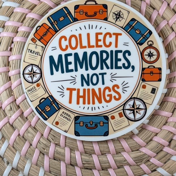 Collect Memories Not Things Coaster – Travel Gift – Adventure & Holiday Coaster