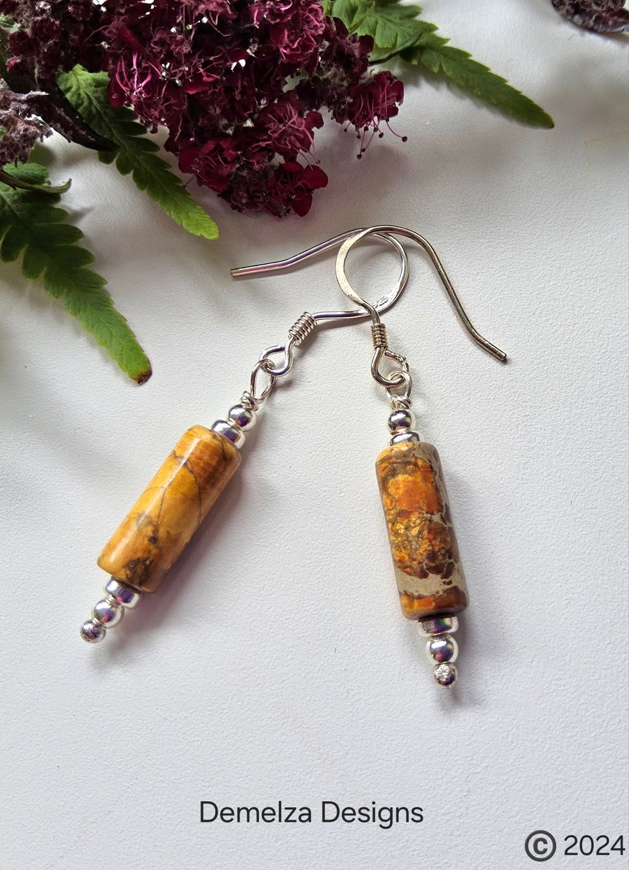 Jasper Sterling Silver Earrings