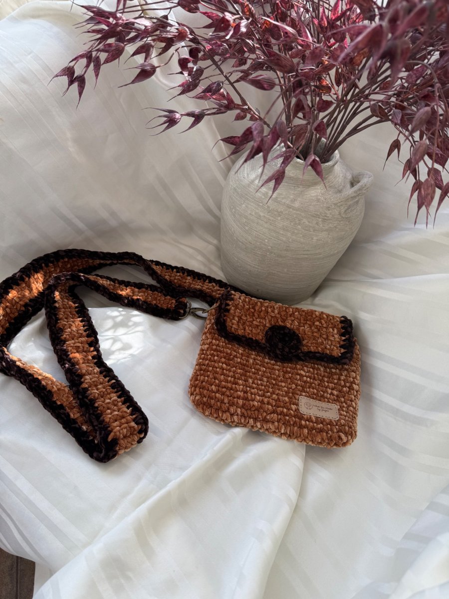 Crocheted cross body bag