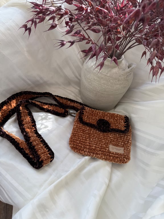 Crocheted cross body bag
