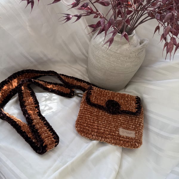 Crocheted cross body bag