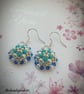 Beaded flower sterling silver  earrings  - Image 1