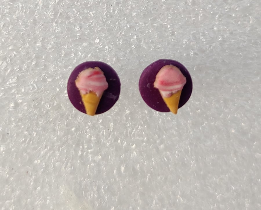 Ice cream lolly micro stud polymer clay earrings 