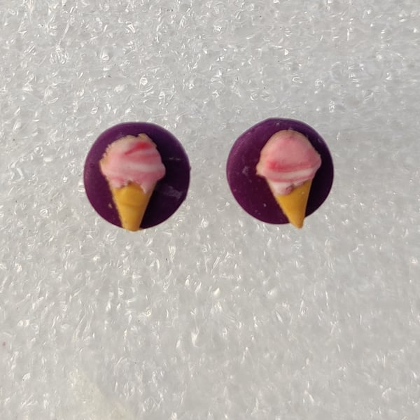 Ice cream lolly micro stud polymer clay earrings 