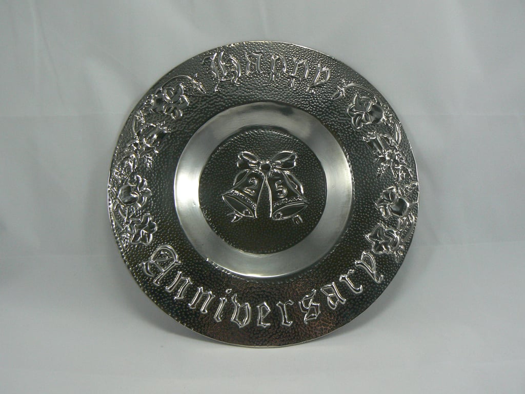  25th Wedding anniversary plate (pewter)