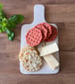 Ceramic handmade serving board with grass imprint, nature inspired cheese board - Image 2
