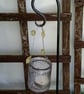 Hand Forged Lantern Hanger Garden Stake Decoration Rustic Rusty Decor 58cm 