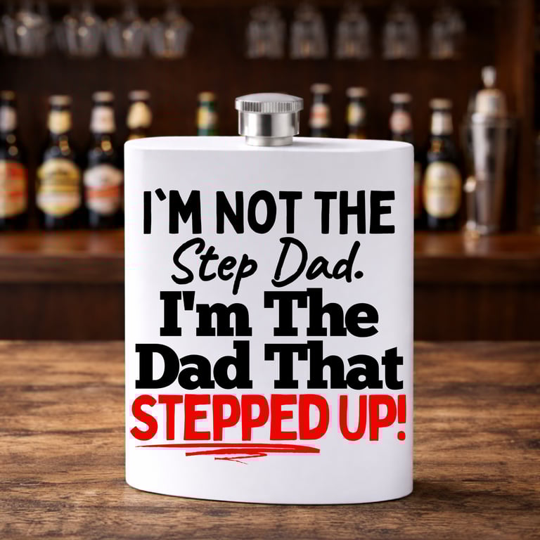Step Dad Stainless Steel Hip Flask Im The Dad That Stepped Up