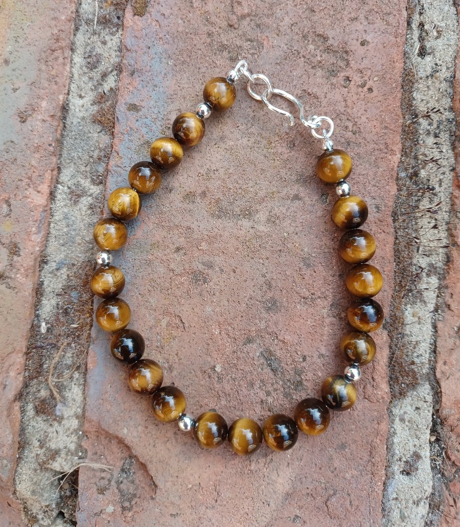 Tigers eye and silver bracelet