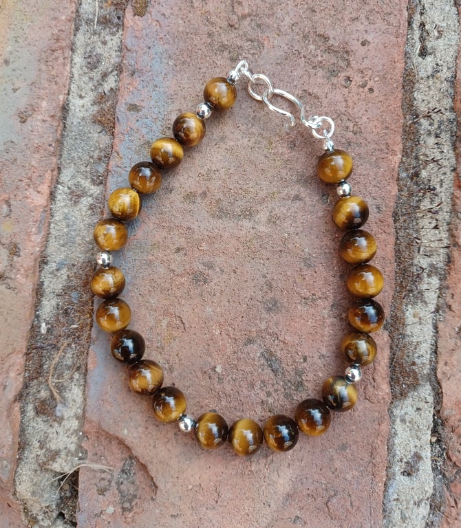 Tigers eye and silver bracelet