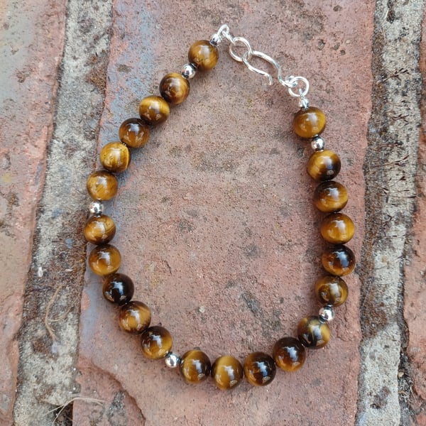 Tigers eye and silver bracelet