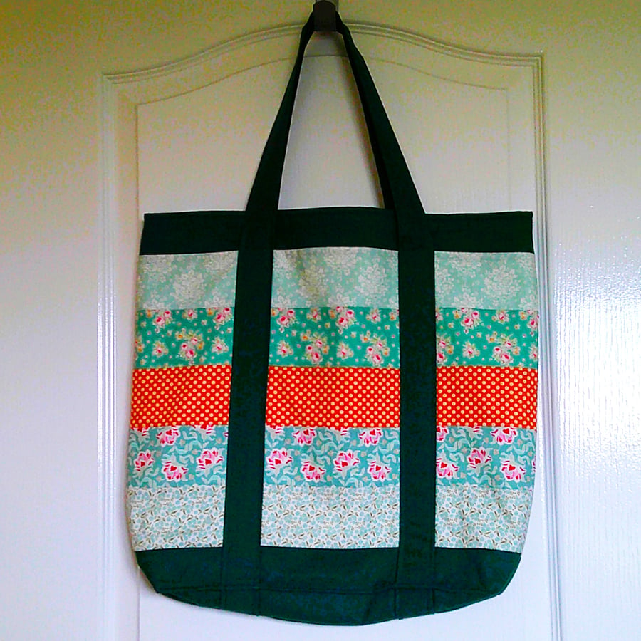 Large Tote Bag Featuring Tilda Fabric