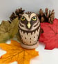 Little Owl decorated wooden egg  - Image 1