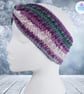 Crochet purple, lilac and grey twist headband earwarmer  Purple headband. 