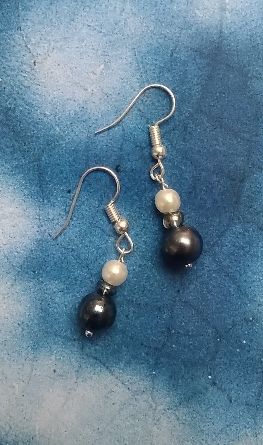 Handmade Drop Earrings with Pearls