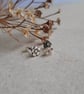 Teeny Tiny Silver Forget Me Not Flower Stud Earrings - Oxidised Fine Silver - Image 3