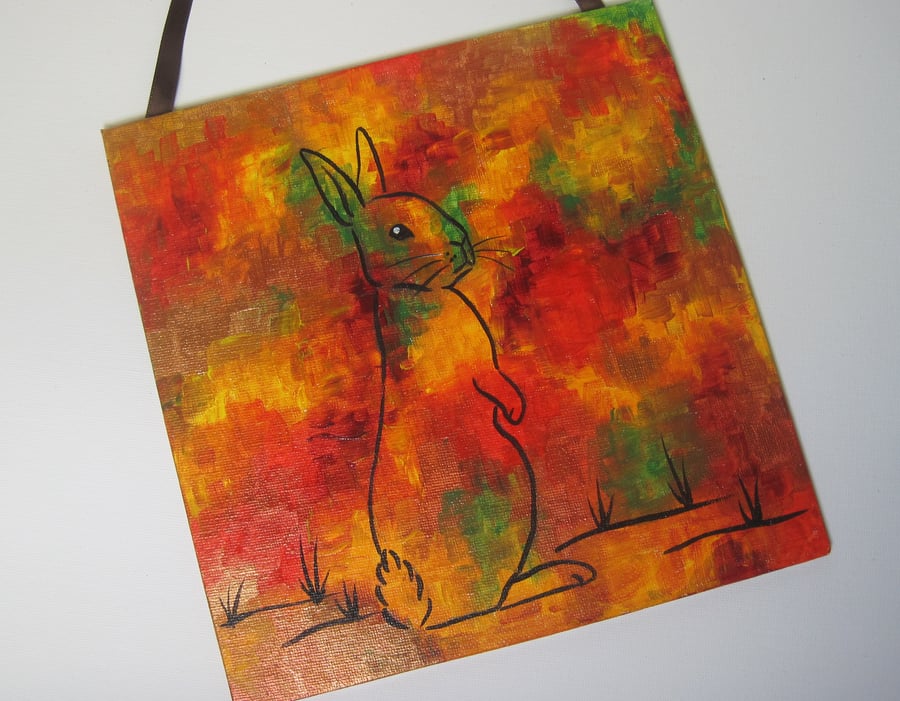 Bunny Rabbit  Autumnal Original Painting SALE