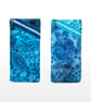 Blue and Aqua Batik Glasses Case Zipped