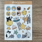 Cat Stickers, Cute Kitty Planner Stickers, Cat Diary Stickers, Cat Journal Stick