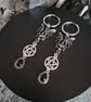 Gothic Bat Pentagram Witchy Hoop Earrings - Image 1