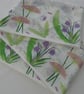 Handprinted chiffon scarf Nuthatches & Magnolias - Image 4