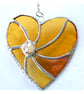 Golden Wedding Heart Swirl Stained Glass Suncatcher Handmade Gold  Anniversary - Image 3