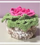Handmade Crochet Flower Coasters Set of 6 with Basket - Image 1