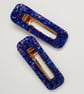 Navy Blue Glitter Hair Clips