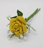 Single stem rose, yellow macrame rose, textile rose - Image 2