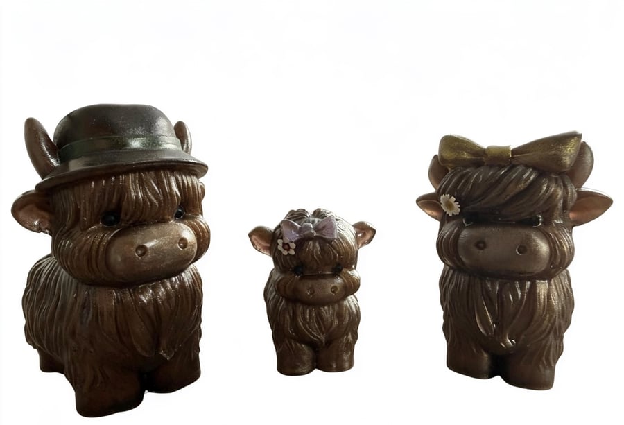 Highland Cow Family Set – Rustic Home Decor