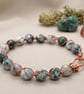 Copper Wire Wrapped Tree Agate Bangle - Image 2