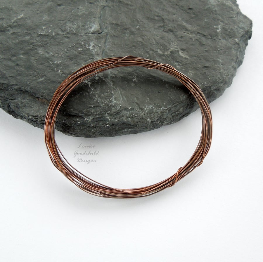 Antique copper wire, hand patinated, 0.4mm oxidised wire jewellery crafts