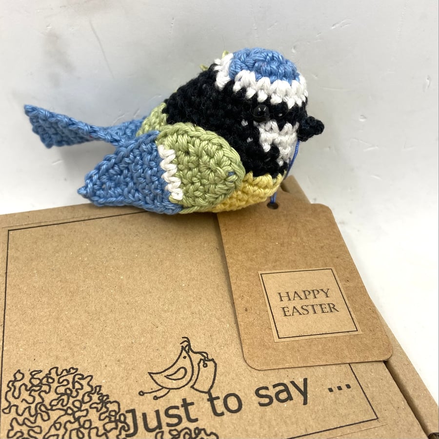 Crochet Blue Tit Hanging Decoration