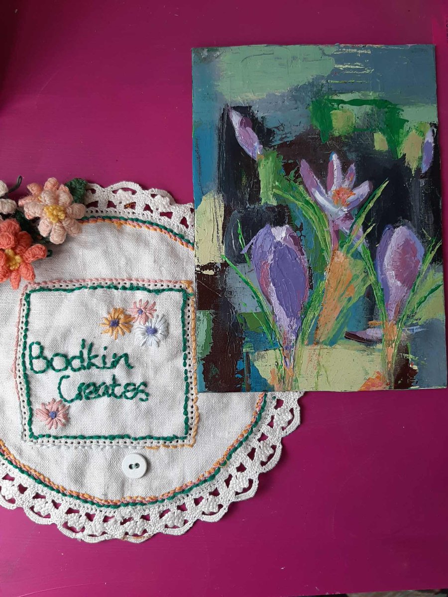 Little painting of the first crocus 