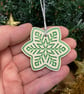 Ceramic snowflake tag (green) - Image 3